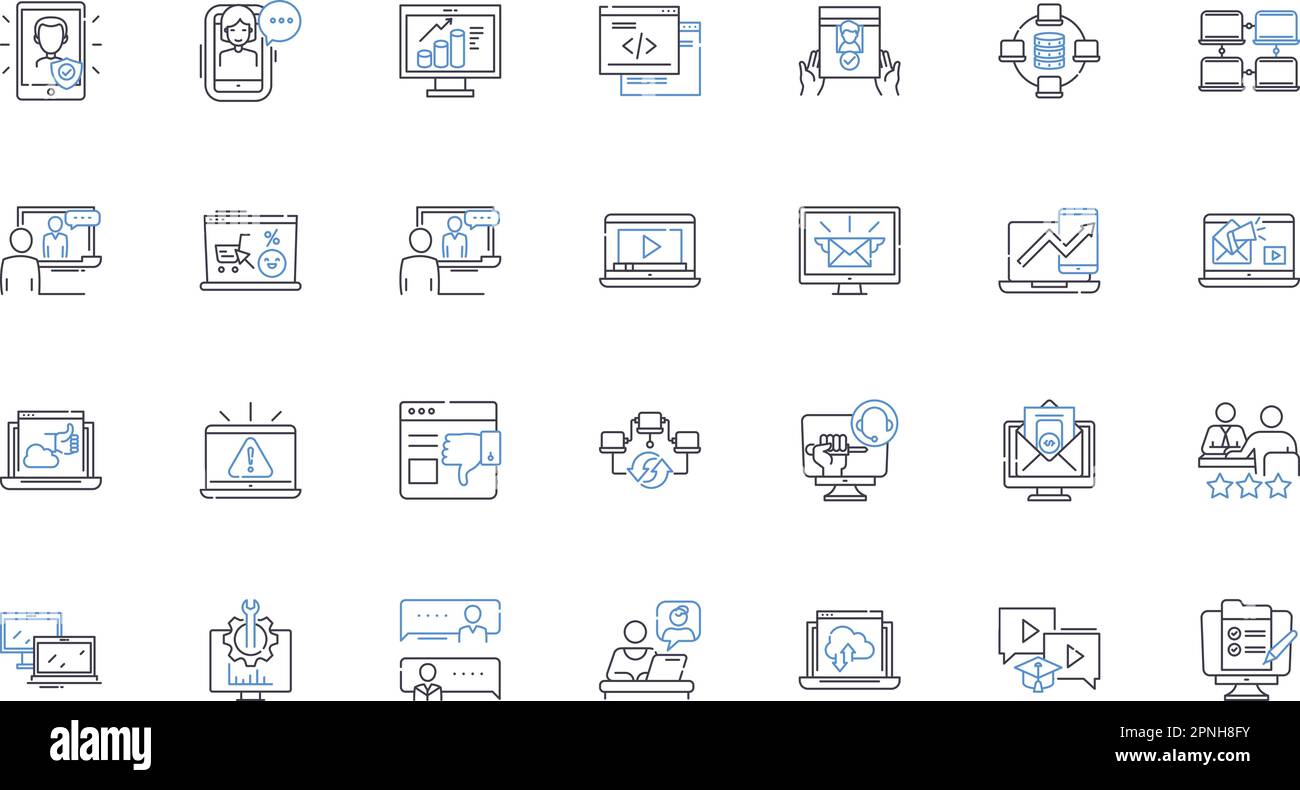 Technology line icons collection. Innovation, Automation, Robotics ...