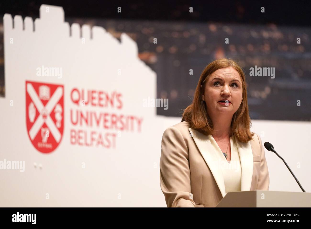 Head of the Northern Ireland Civil Service, Dr Jayne Brady speaking during the international