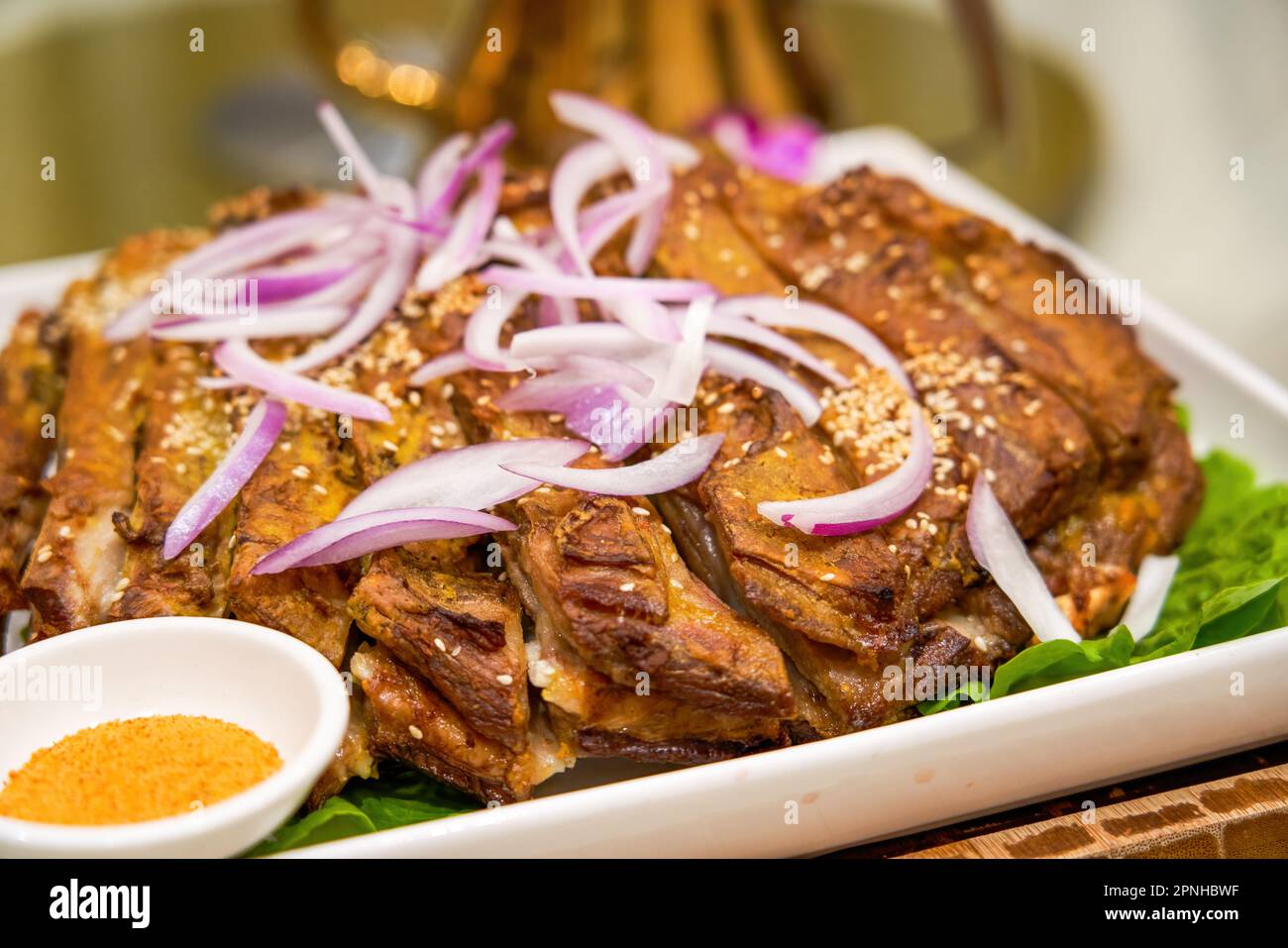 A delicious Chinese Xinjiang dish, grilled lamb chops Stock Photo Alamy
