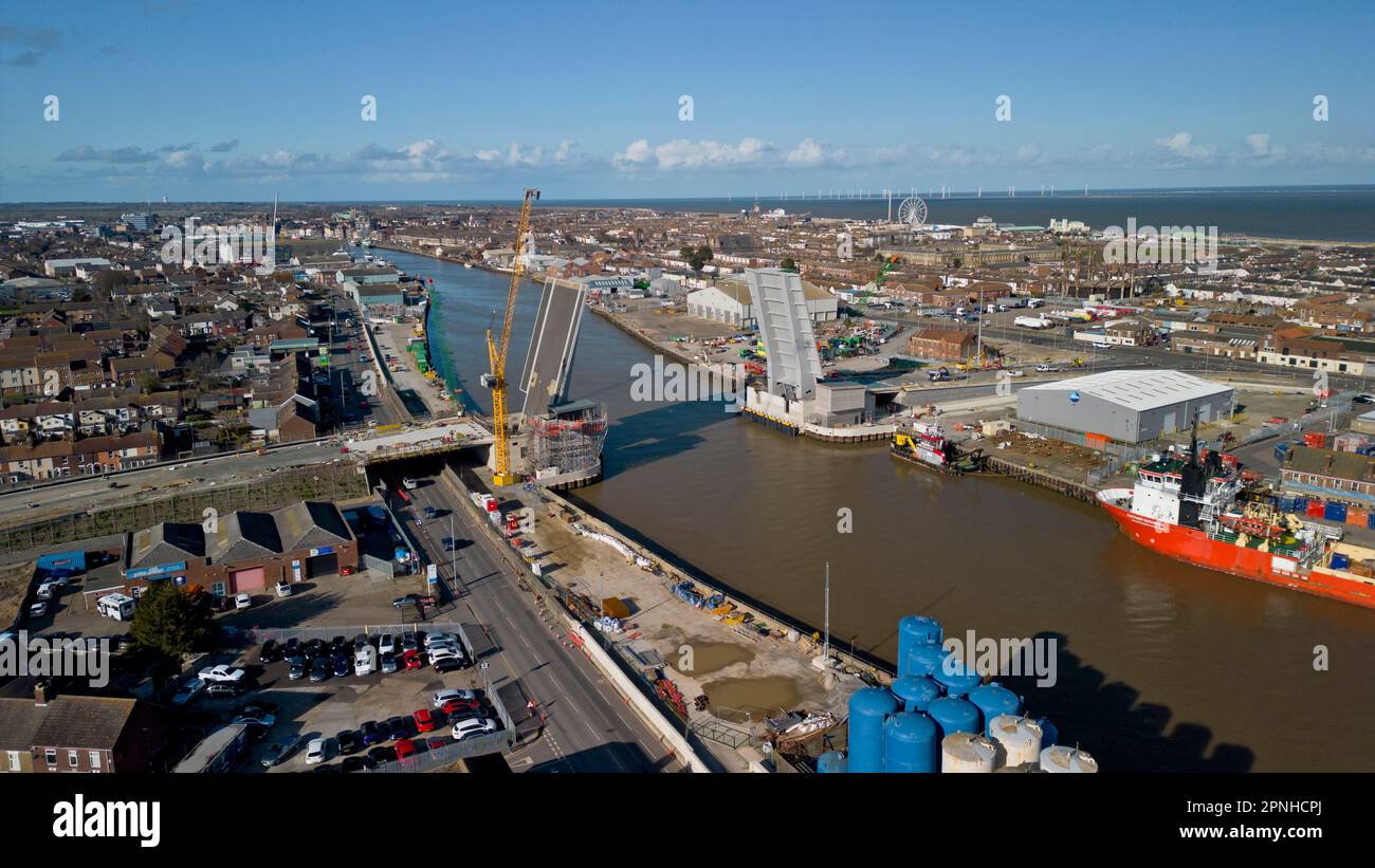 27th March 2023. Great Yarmouth. New bridge under construction at Great