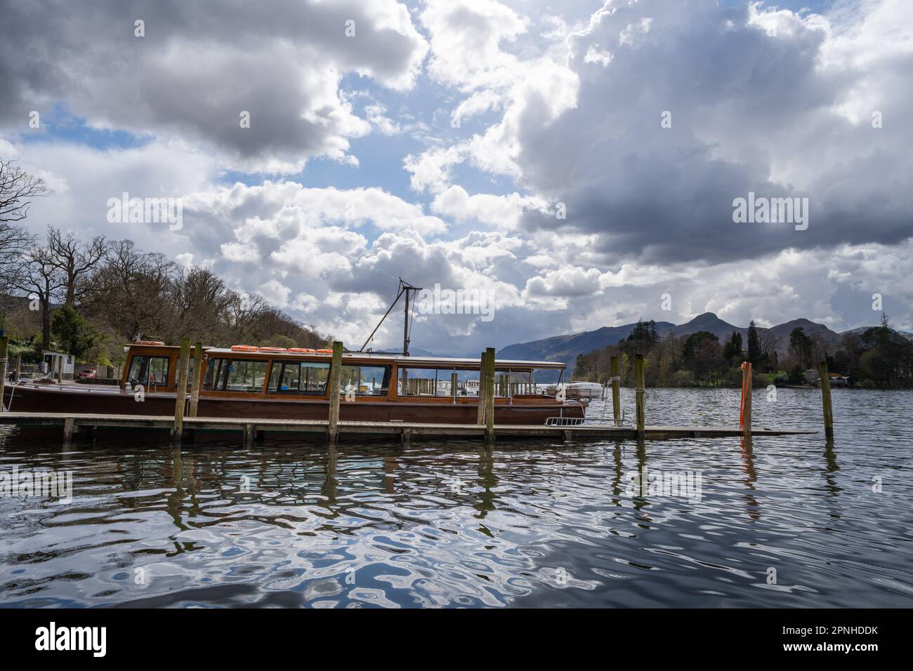 Boat at Derwentwater lake, operated by Keswick Launch, Keswick, The