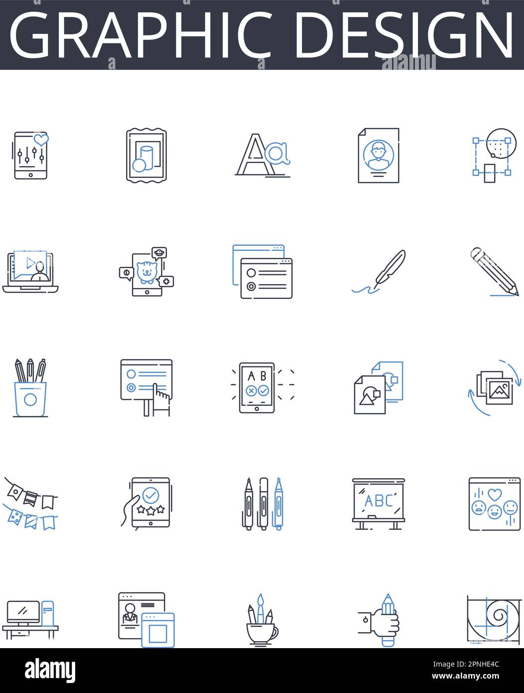 Graphic Design Line Icons Collection Adventure Creativity Graphic Design Line Icons Collection Adventure Creativity