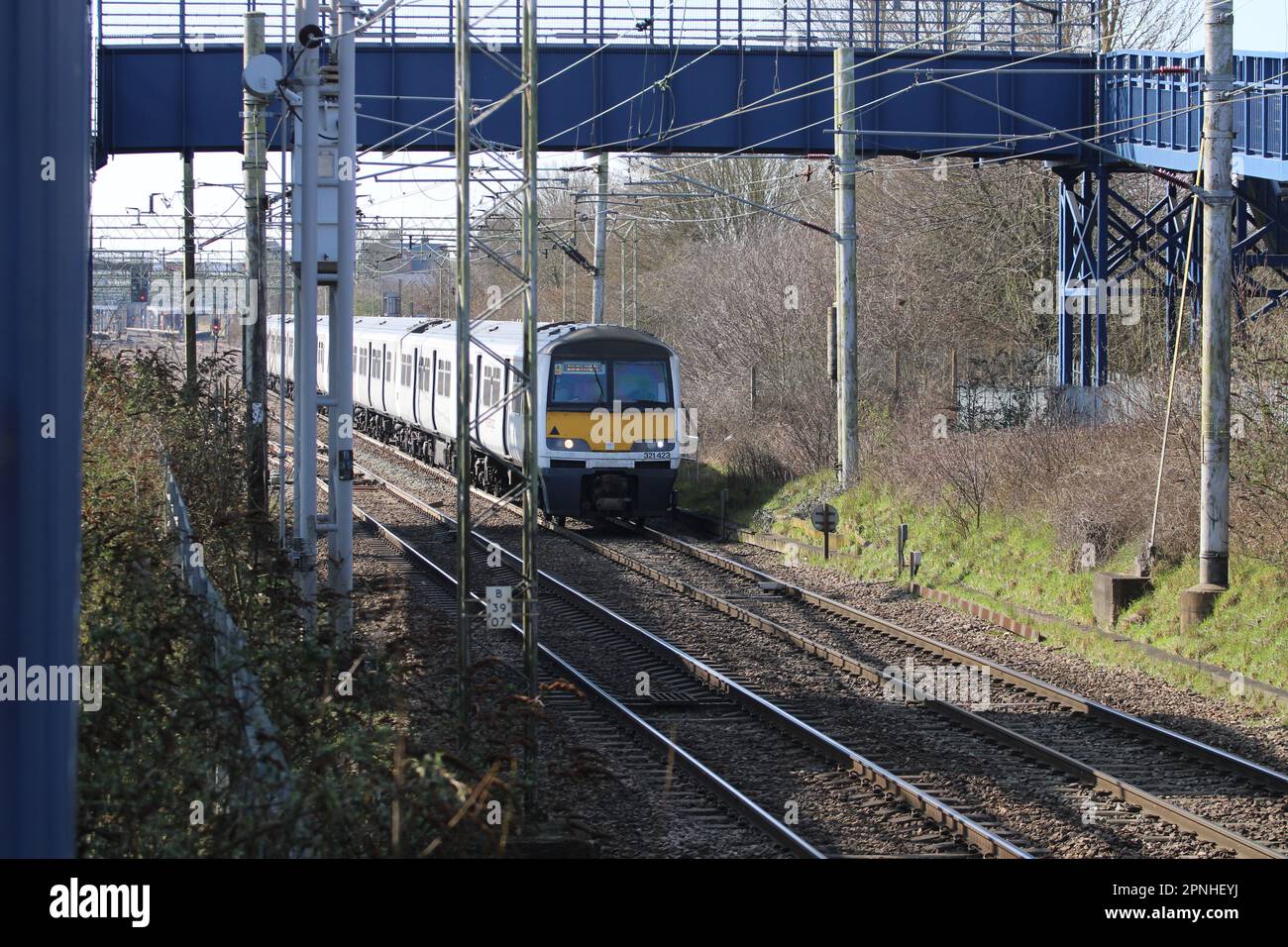 Class 321 EMU on the Great Eastern Mainline near Witham station Stock