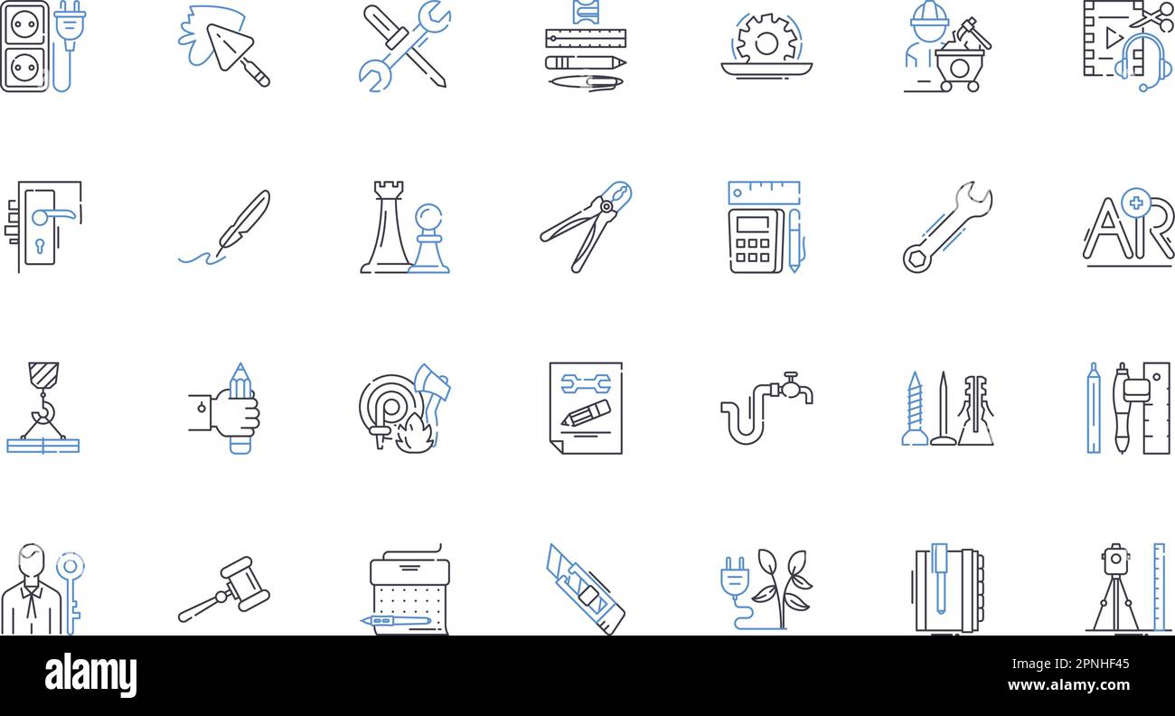 Aerospace engineering line icons collection. Aerodynamics, Propulsion, Avionics, Structures, Materials, Composites, Thermodynamics vector and linear Stock Vector