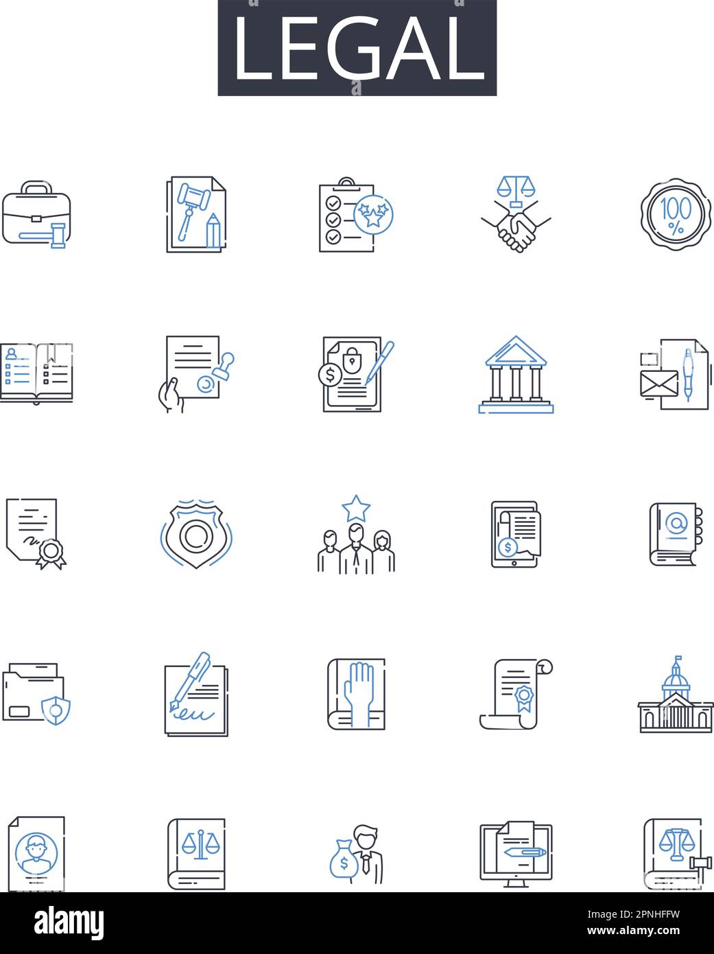 Legal line icons collection. Fluency, Competence, Skill, Proficiency ...