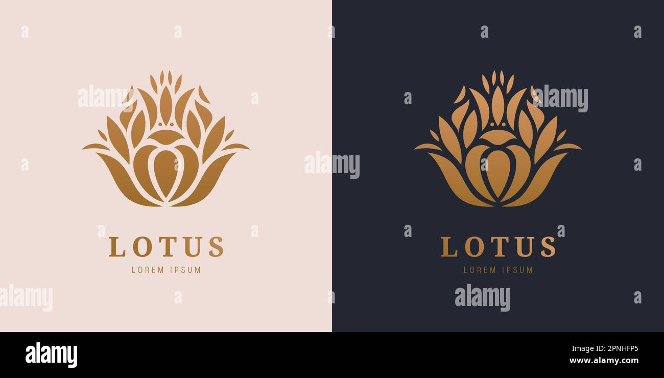 Vector golden calm, relax lotus logo. Abstract flower icon silhouette. Use  for spa, cosmetics, massage, yoga, relaxation etc Stock Vector Image \u0026 Art  - Alamy, image size:1300x740