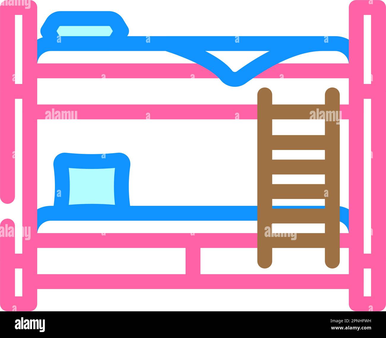 bunk bed kid bedroom color icon vector illustration Stock Vector Image ...