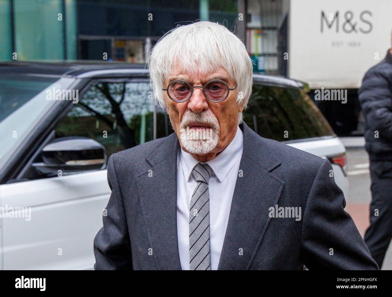 London, UK. 19th Apr, 2023. Former Formula One boss, Bernie Ecclestone, arrives at Southwark Crown Court. He is accused of failing to declare £400 Million Pounds of assets. He is due to appear again in court in November. Credit: Karl Black/Alamy Live News Stock Photo
