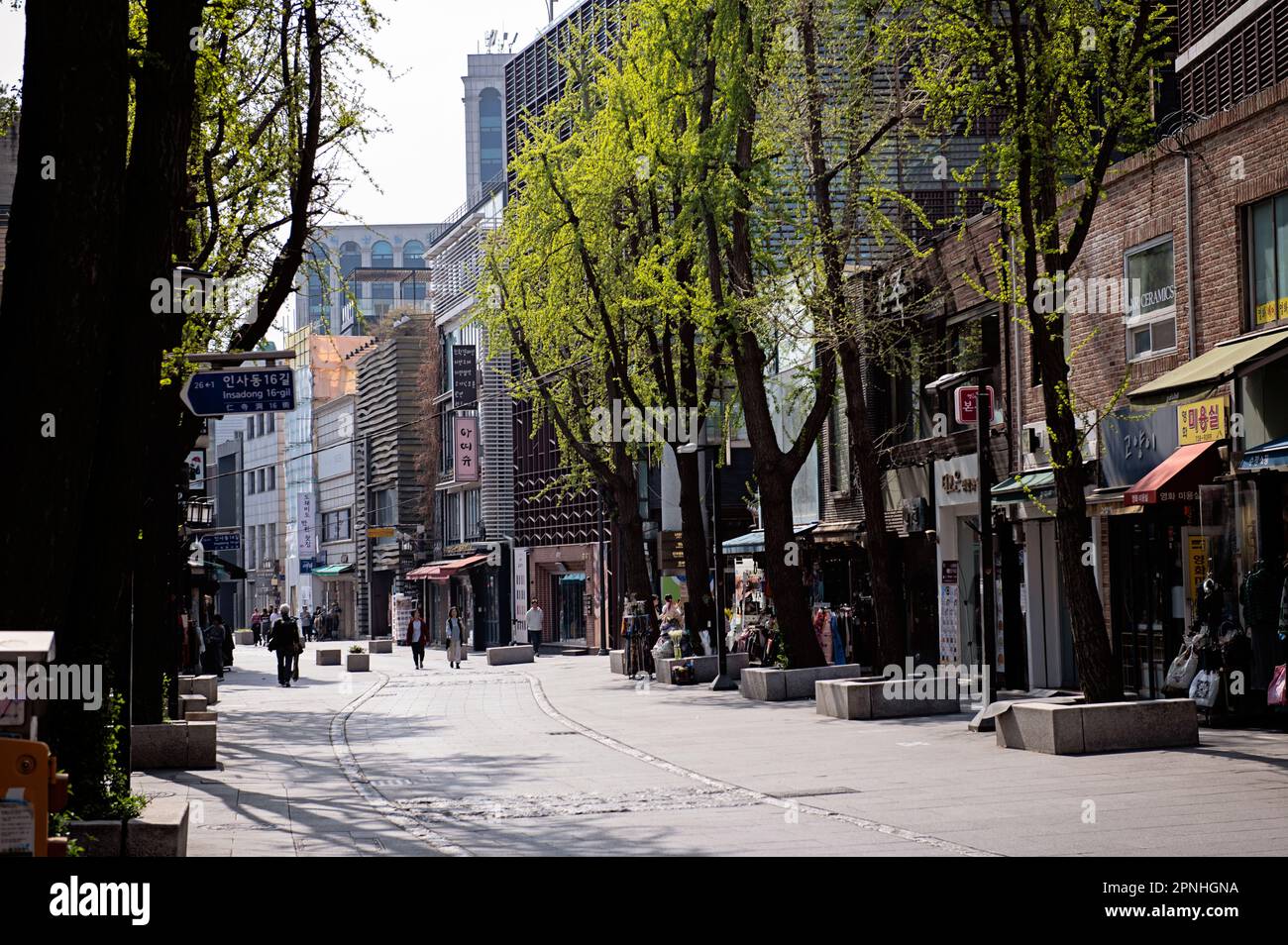 View of street in Insadong, Seoul, South Korea Stock Photo