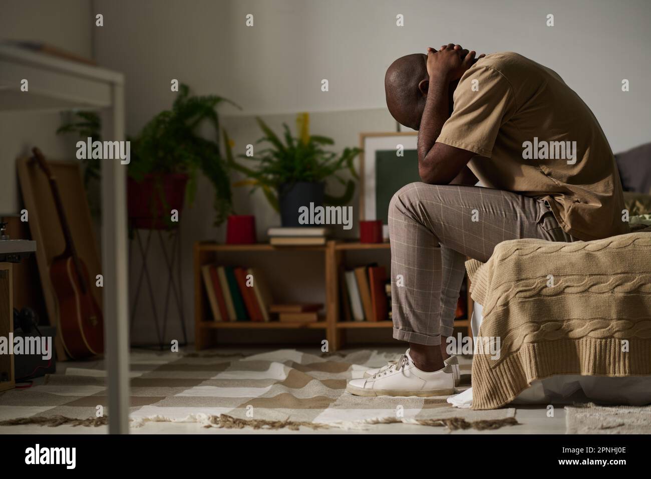 Sad worried young casual hi-res stock photography and images - Alamy