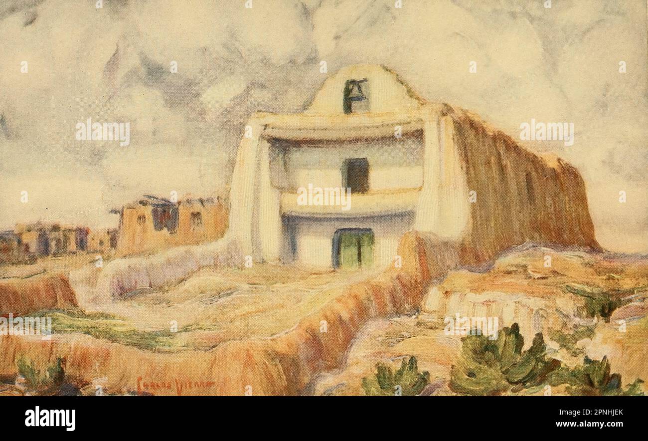 The Old Franciscan Mission at the Pueblo of ZiA (In full color) from