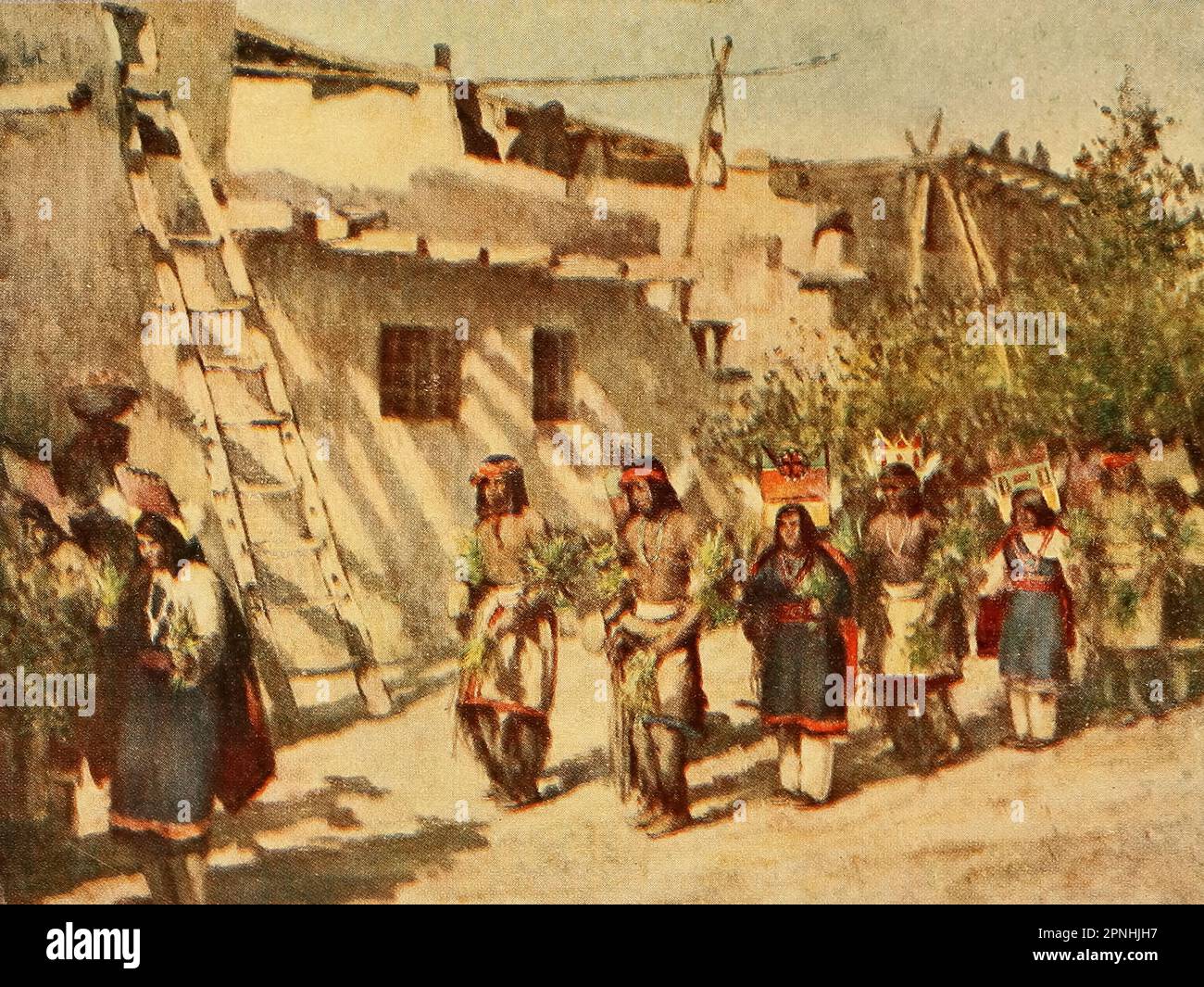 Dance at the Fiesta de San Esteban at Pueblo (In full color) from