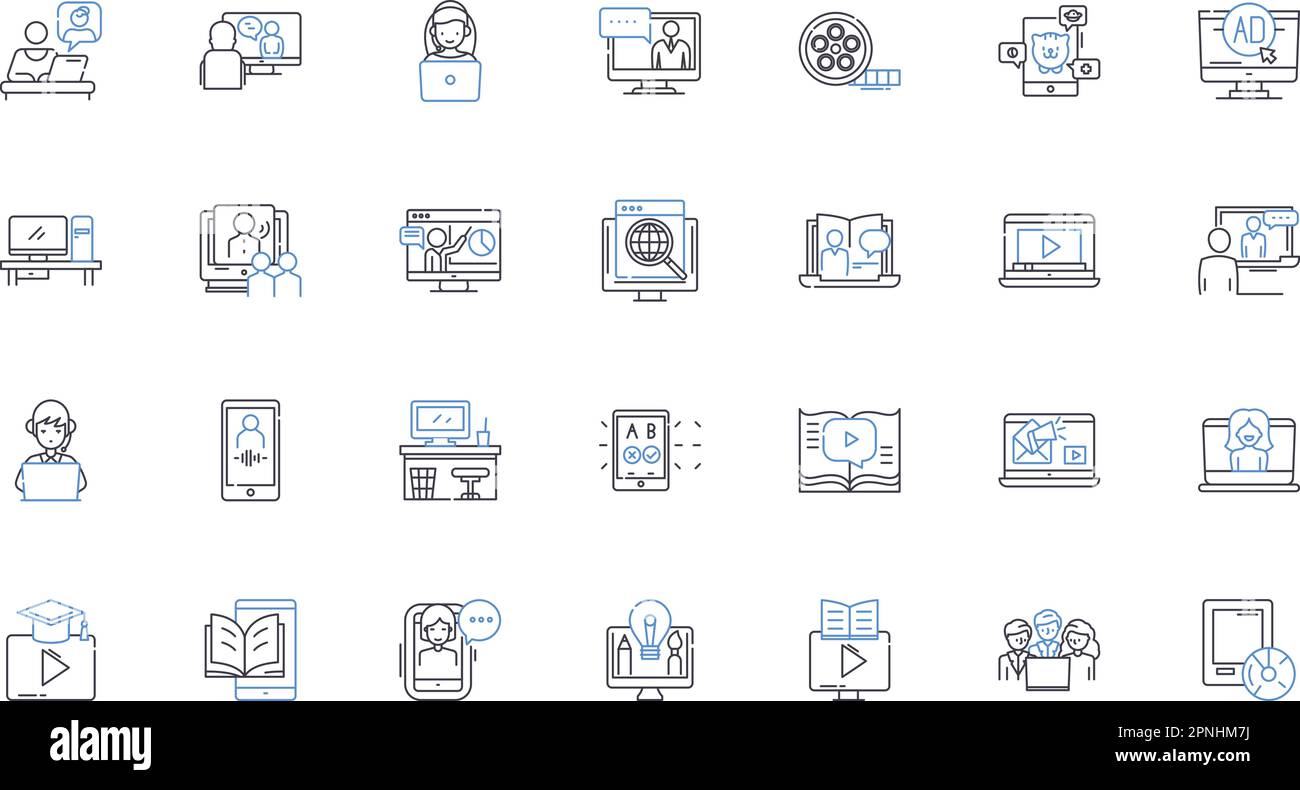 Graphic design line icons collection. Typography, Layout, Color, Logo ...