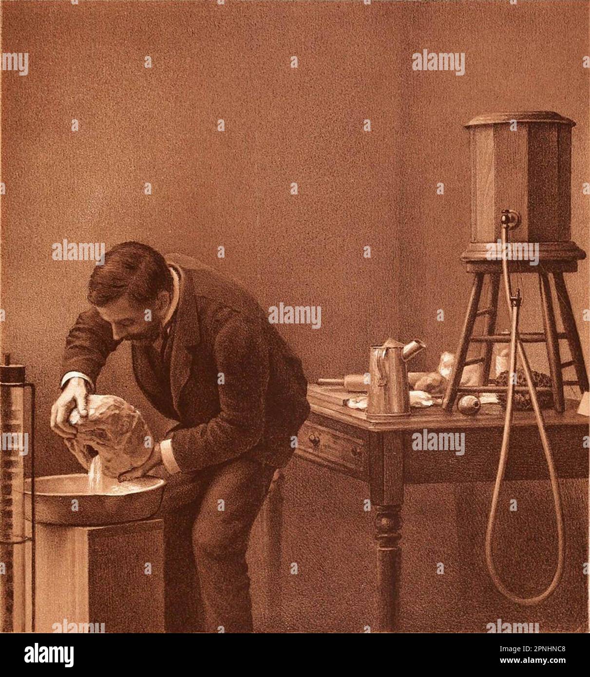 ascertaining-capacity-of-cranial-cavity-by-means-of-water-stock-photo