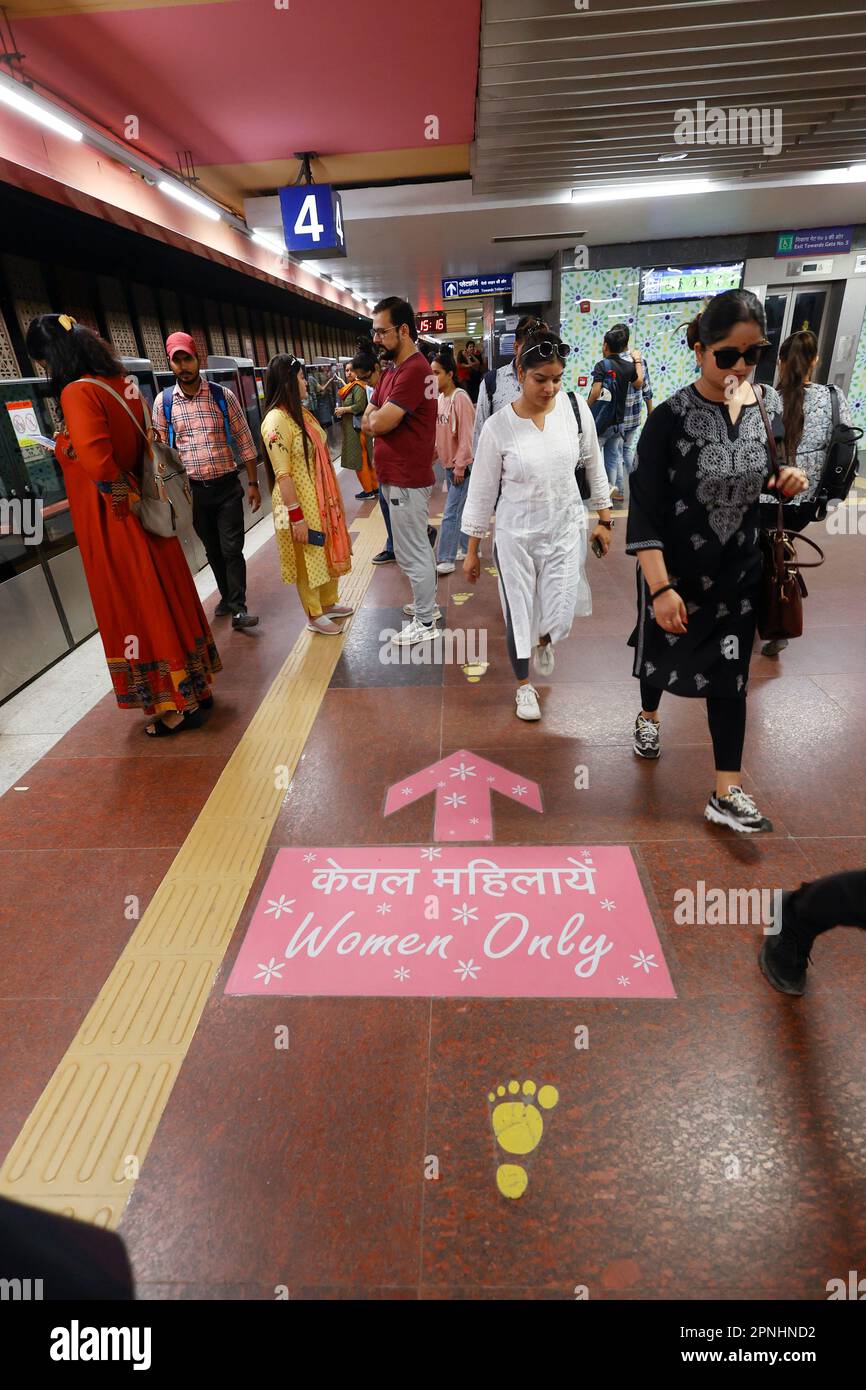 The Dilli Haat - INA metro station in Delhi,India Stock Photo