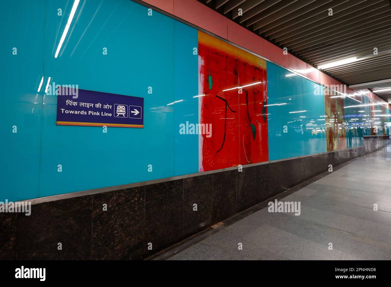 Works of art in the Dilli Haat - INA metro station in Delhi, India Stock Photo