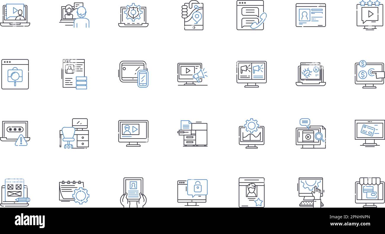 Device service line icons collection. Repair, Maintenance