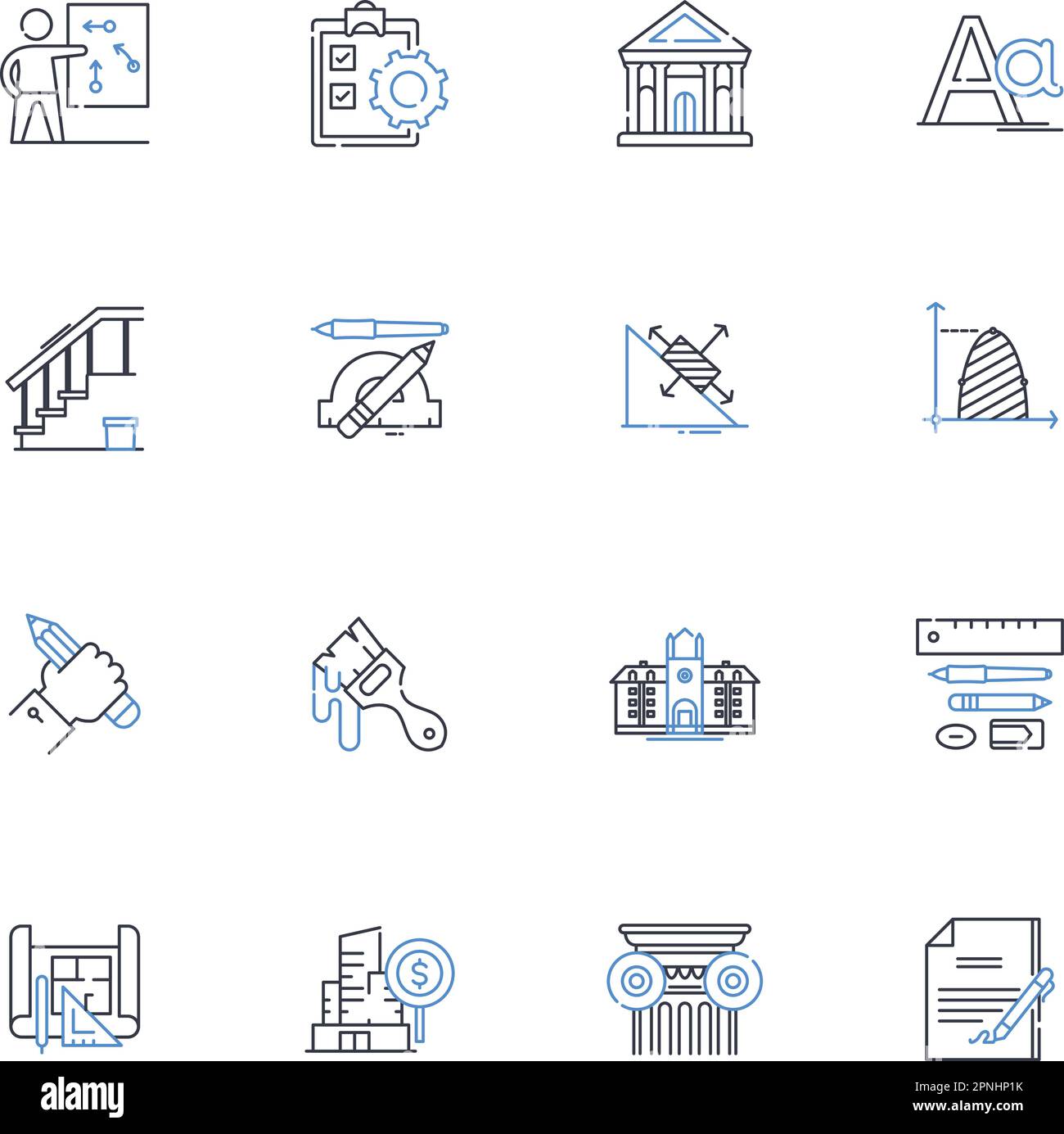 Optimization line icons collection. Efficiency, Streamlining, Automation, Simplification, Performance, Fine-tuning, Innovation vector and linear Stock Vector