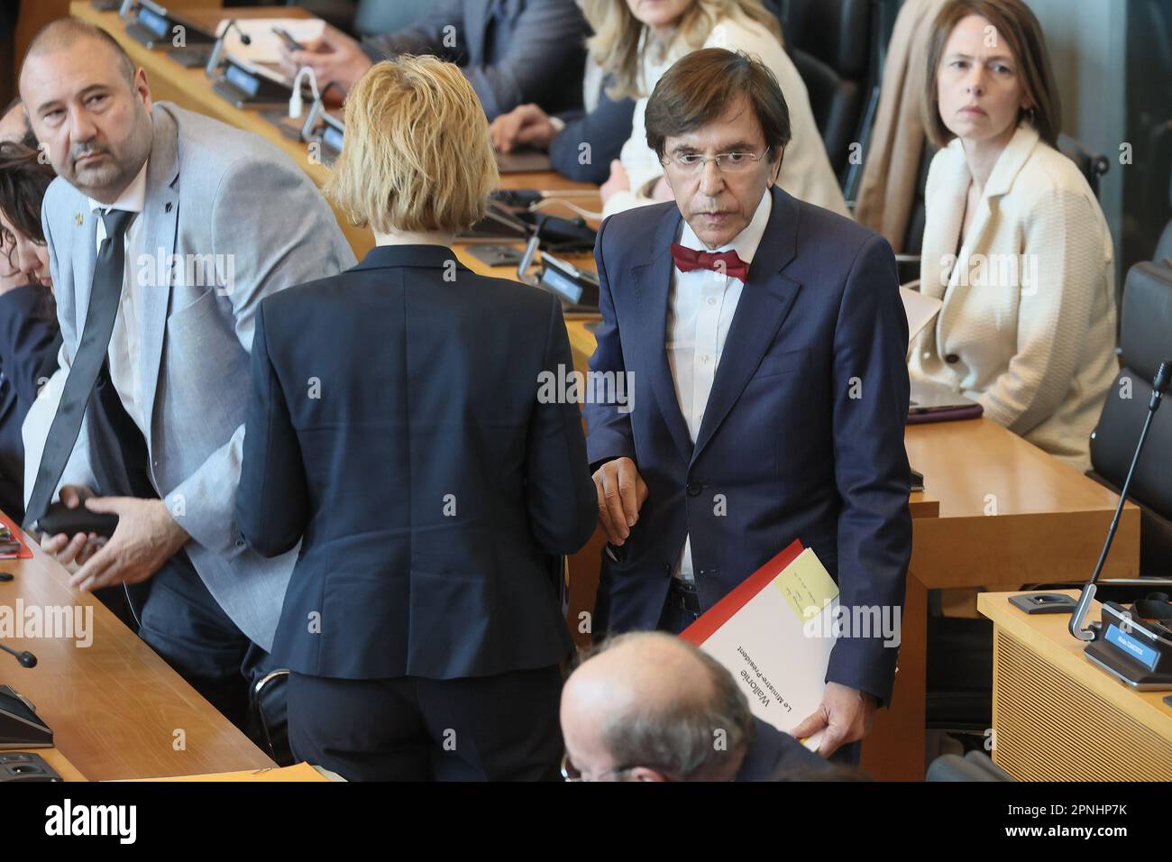 Namur, Belgium. 19th Apr, 2023. Walloon Minister President Elio Di Rupo pictured during a plenary session of the Walloon Parliament in Namur, Wednesday 19 April 2023. BELGA PHOTO BRUNO FAHY Credit: Belga News Agency/Alamy Live News Stock Photo