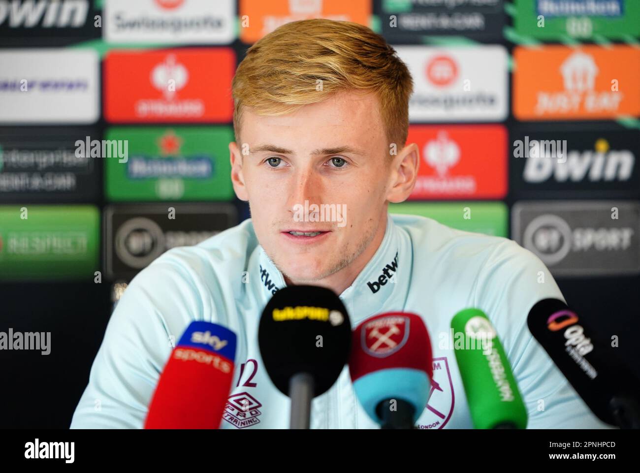 West Ham United's Flynn Downes During A Press Conference At Rush Green ...