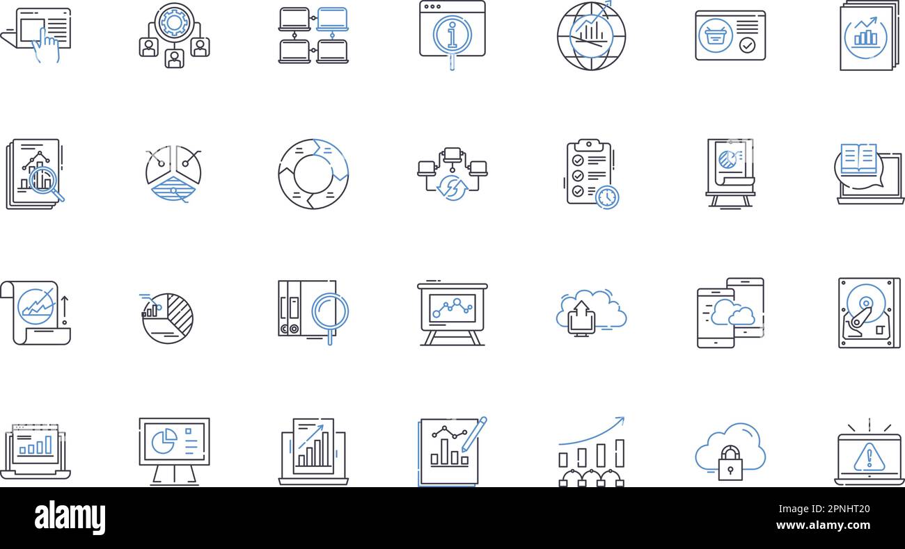 Cyber media line icons collection. Digital, Online, Social, Internet ...