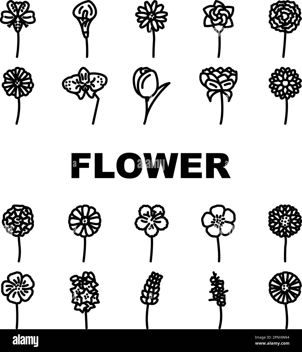 flower spring floral nature icons set vector Stock Vector Image & Art ...