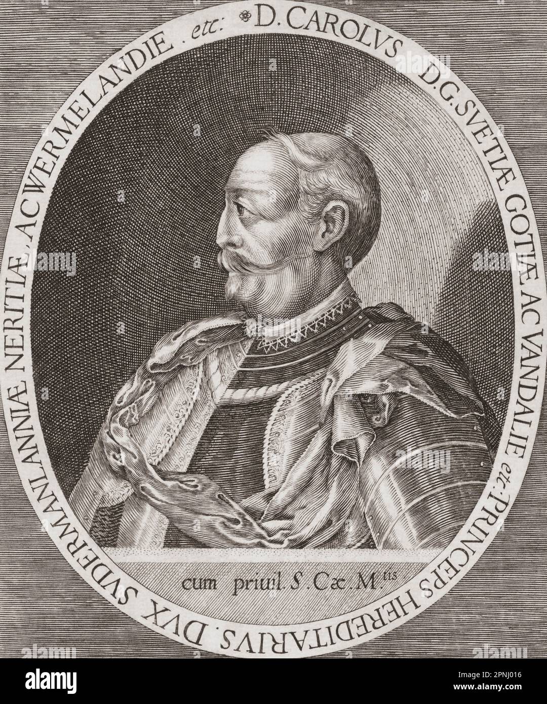 King Charles IX of Sweden, (in Swedish, Karl), 1550 - 1611. Stock Photo
