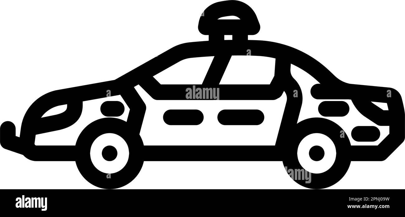 police car crime line icon vector illustration Stock Vector