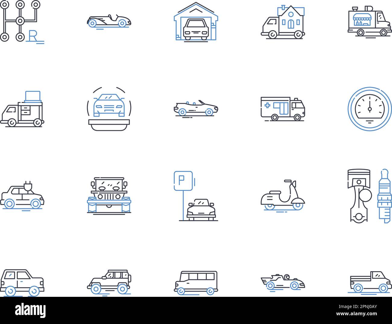 Boat and watercraft line icons collection. Sailboat, Yacht, Canoe, Kayak, Paddleboard, Raft, Jet Ski vector and linear illustration. Catamaran,Dinghy Stock Vector