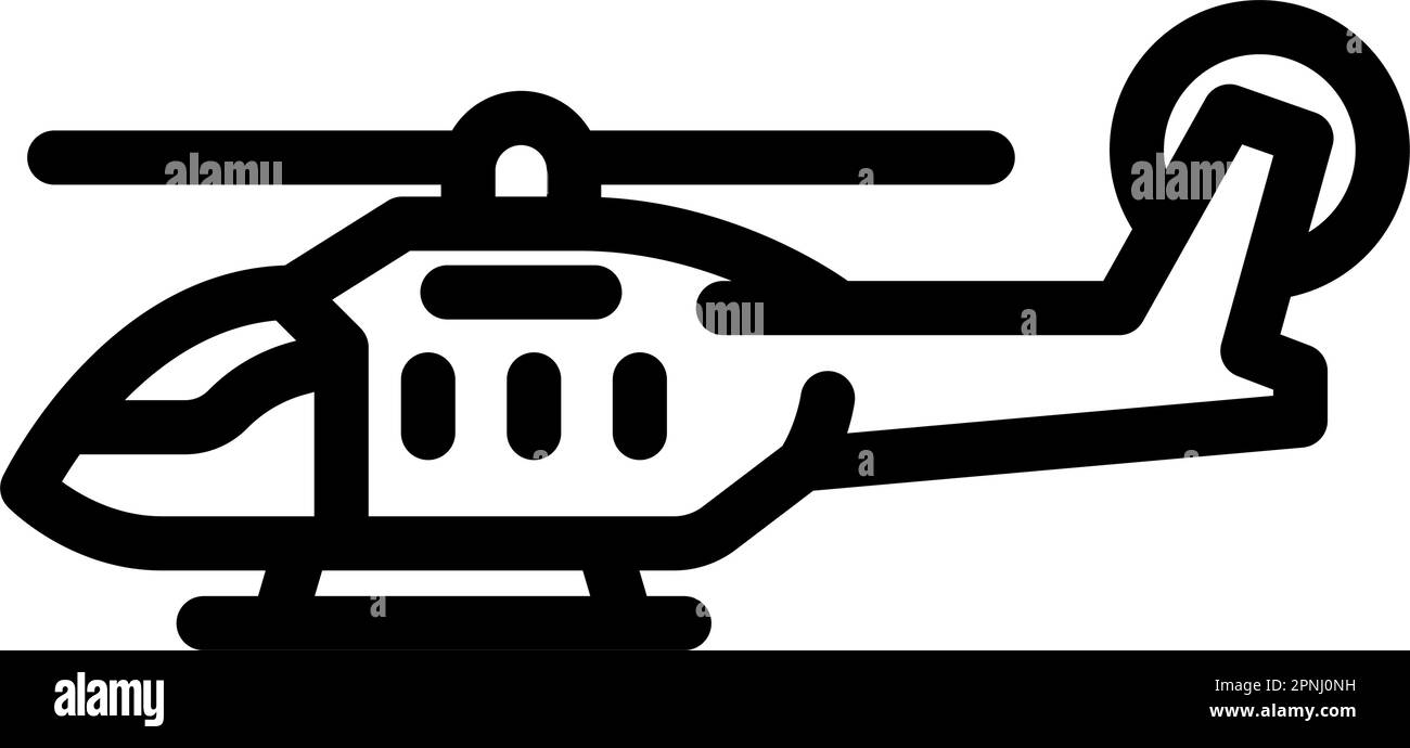 police helicopter crime line icon vector illustration Stock Vector