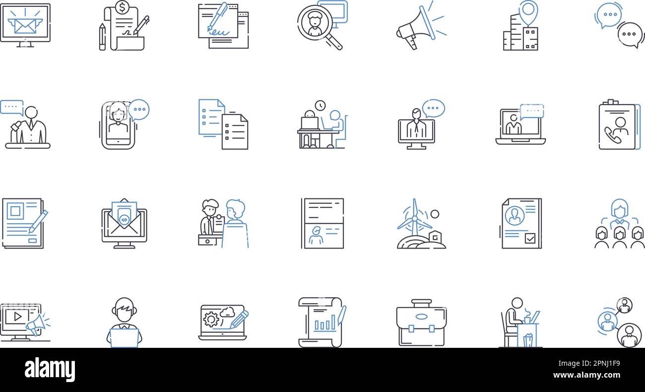Job placement line icons collection. Employment, Recruitment, Placement, Job, Work, Position