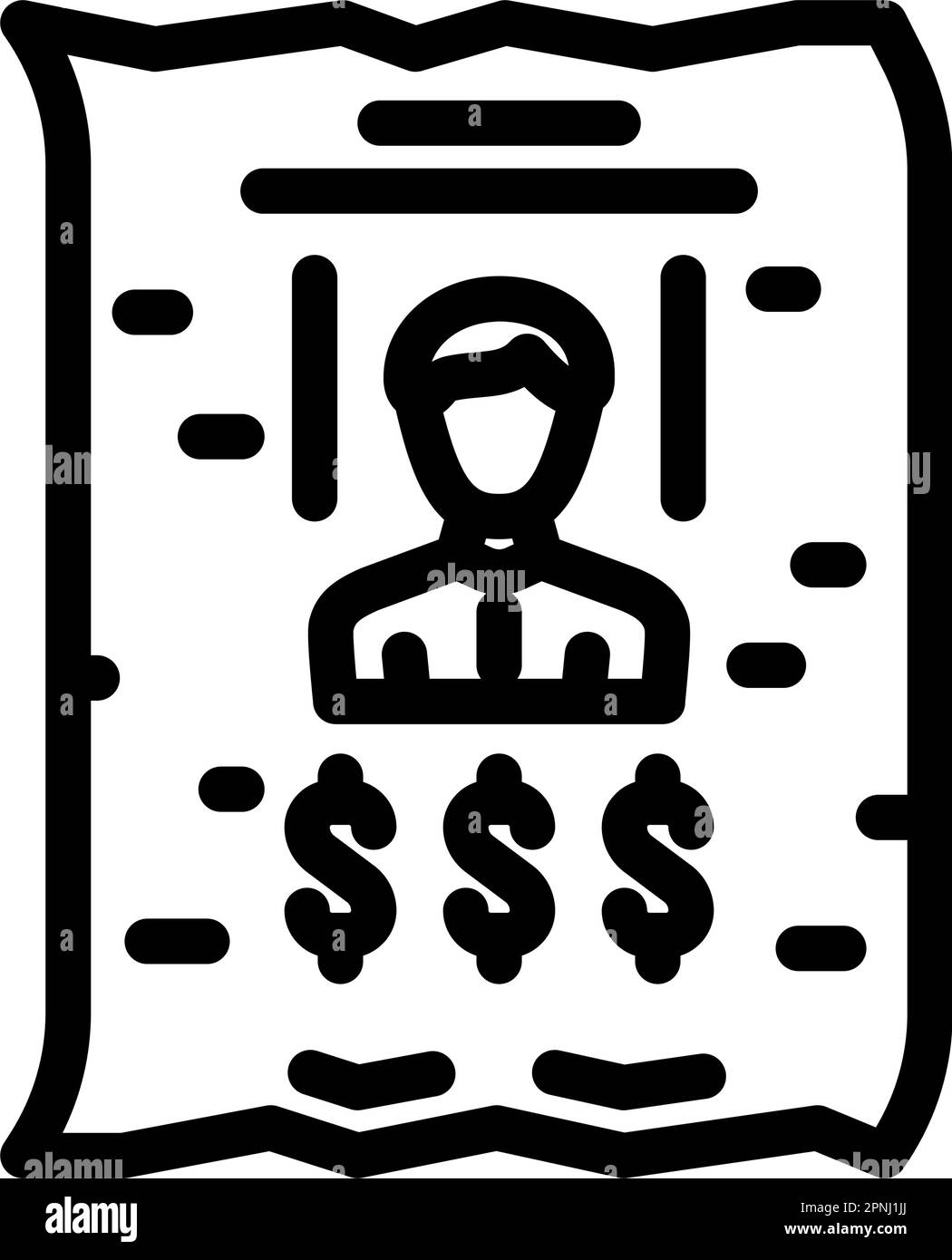 wanted poster crime line icon vector illustration Stock Vector