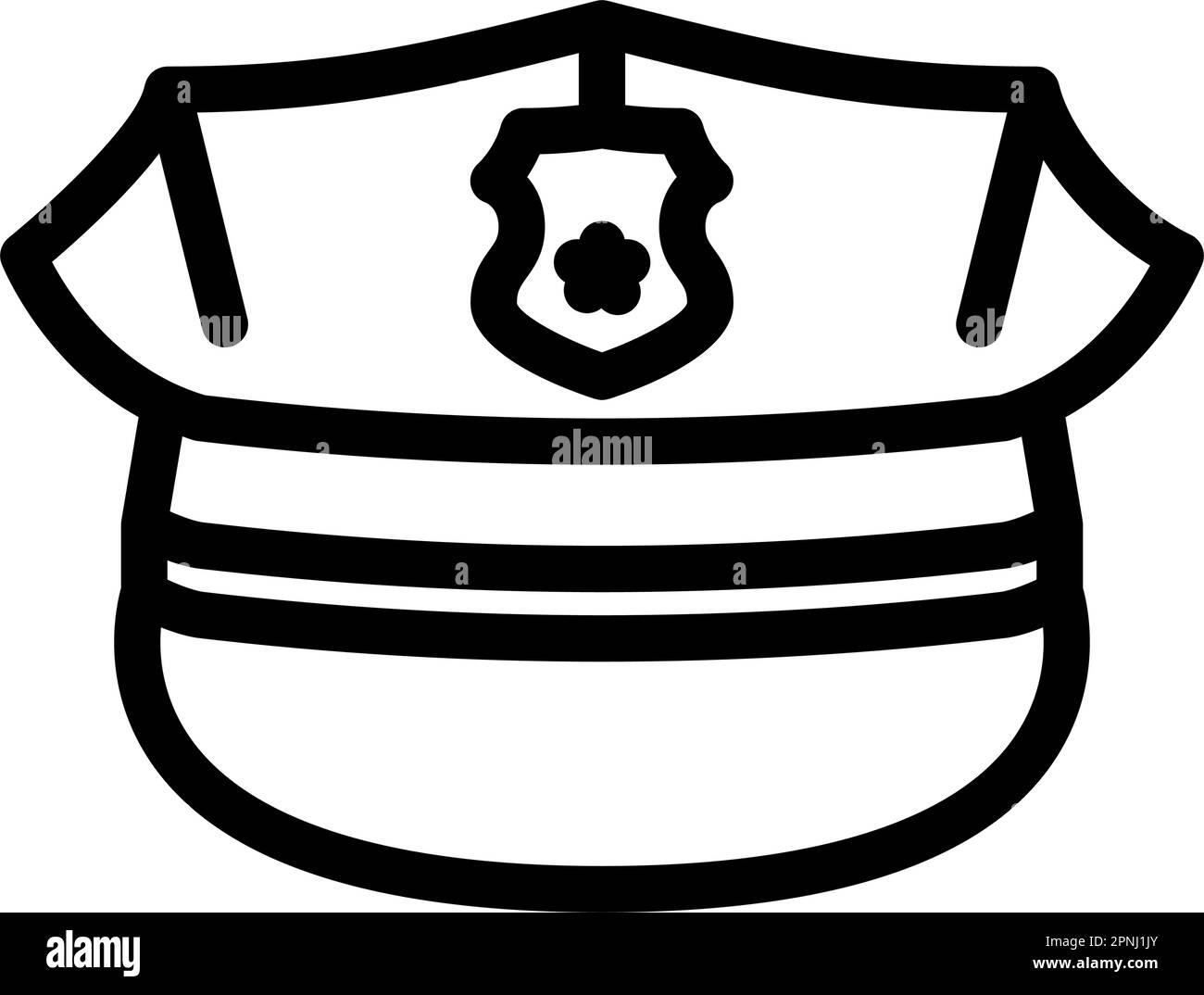 police hat crime line icon vector illustration Stock Vector