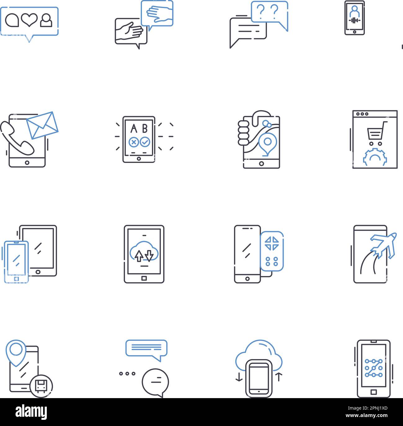 Miniature device line icons collection. Microchip, Nano-device, Pocket-sized, Compact, Tiny, Portable, Small-scale vector and linear illustration Stock Vector