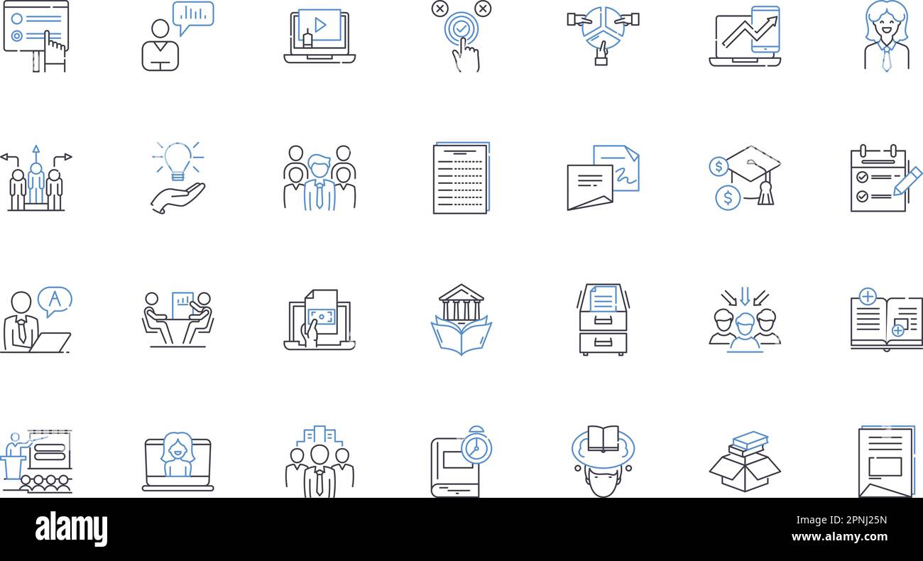 Industry instruction line icons collection. Training, Apprenticeship ...