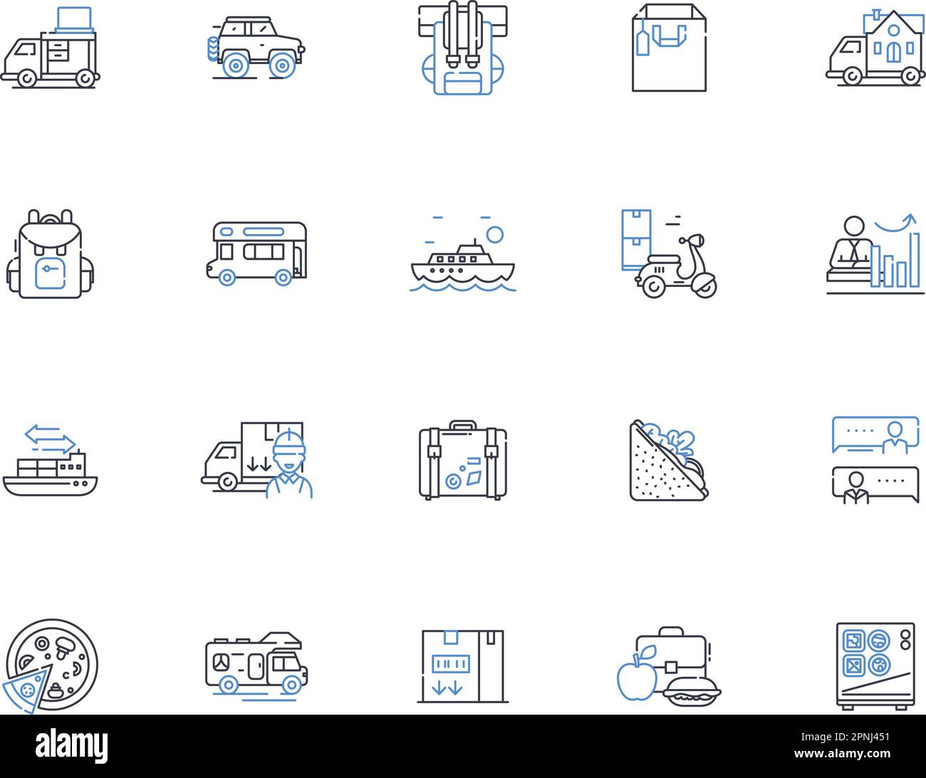 Stock control line icons collection. Inventory, Reorder, Tracking, Stockpile, Management, Allocation, Fulfillment vector and linear illustration Stock Vector