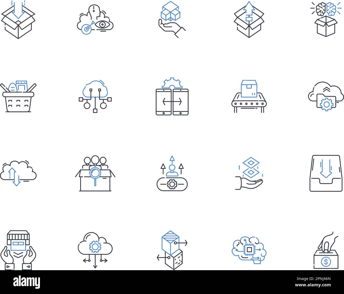 Saving line icons collection. frugal, thrift, conserve, economize, stash, budget, cutback vector and linear illustration. spare,stockpile,reserving Stock Vector