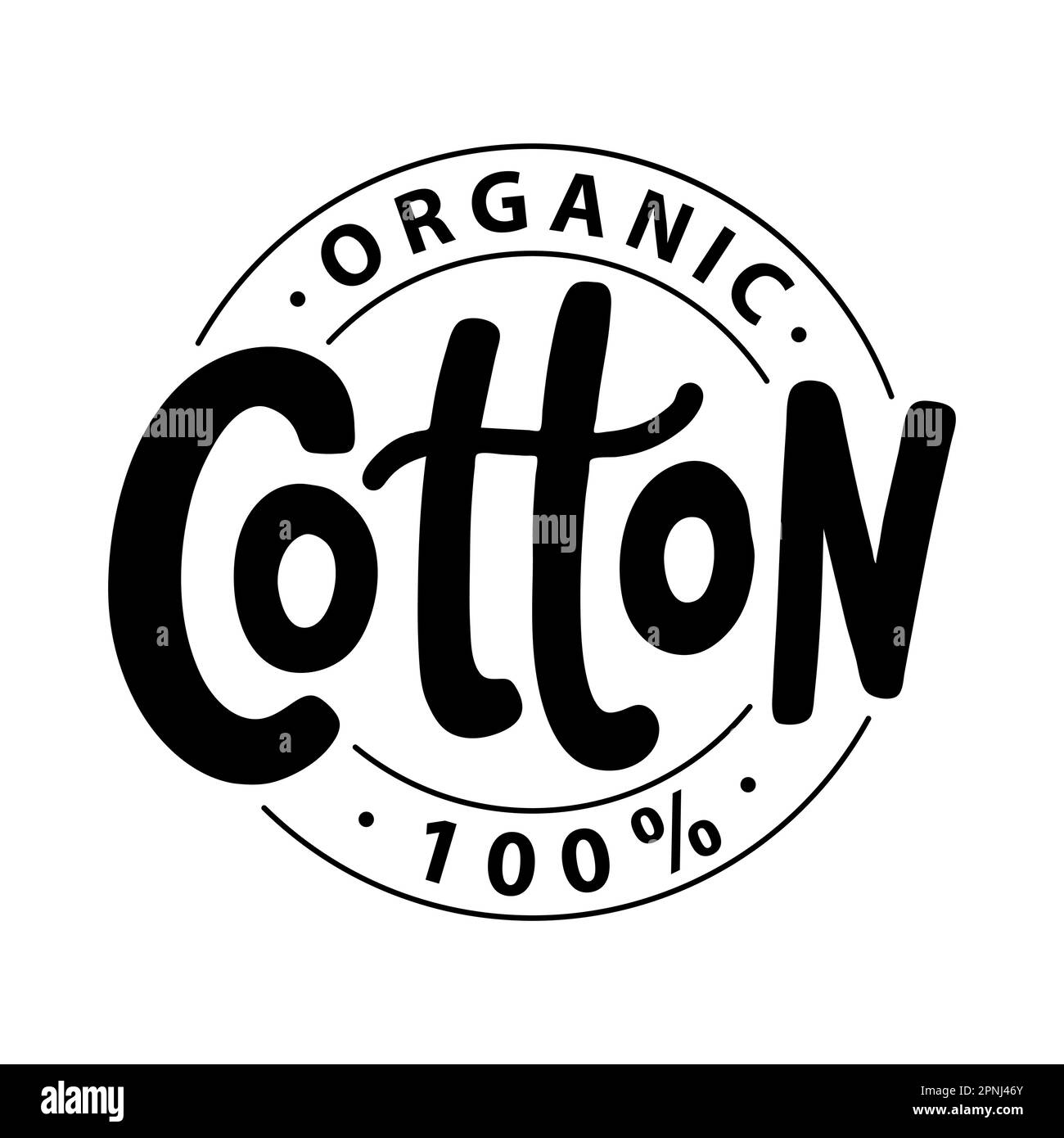 ORGANIC COTTON icon. Vector logo Natural Organic Cotton stamp. Text