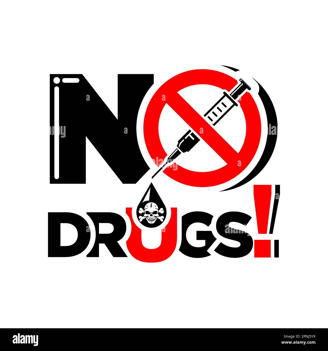 No drugs allowed sign. Vector placard on transparent background Stock