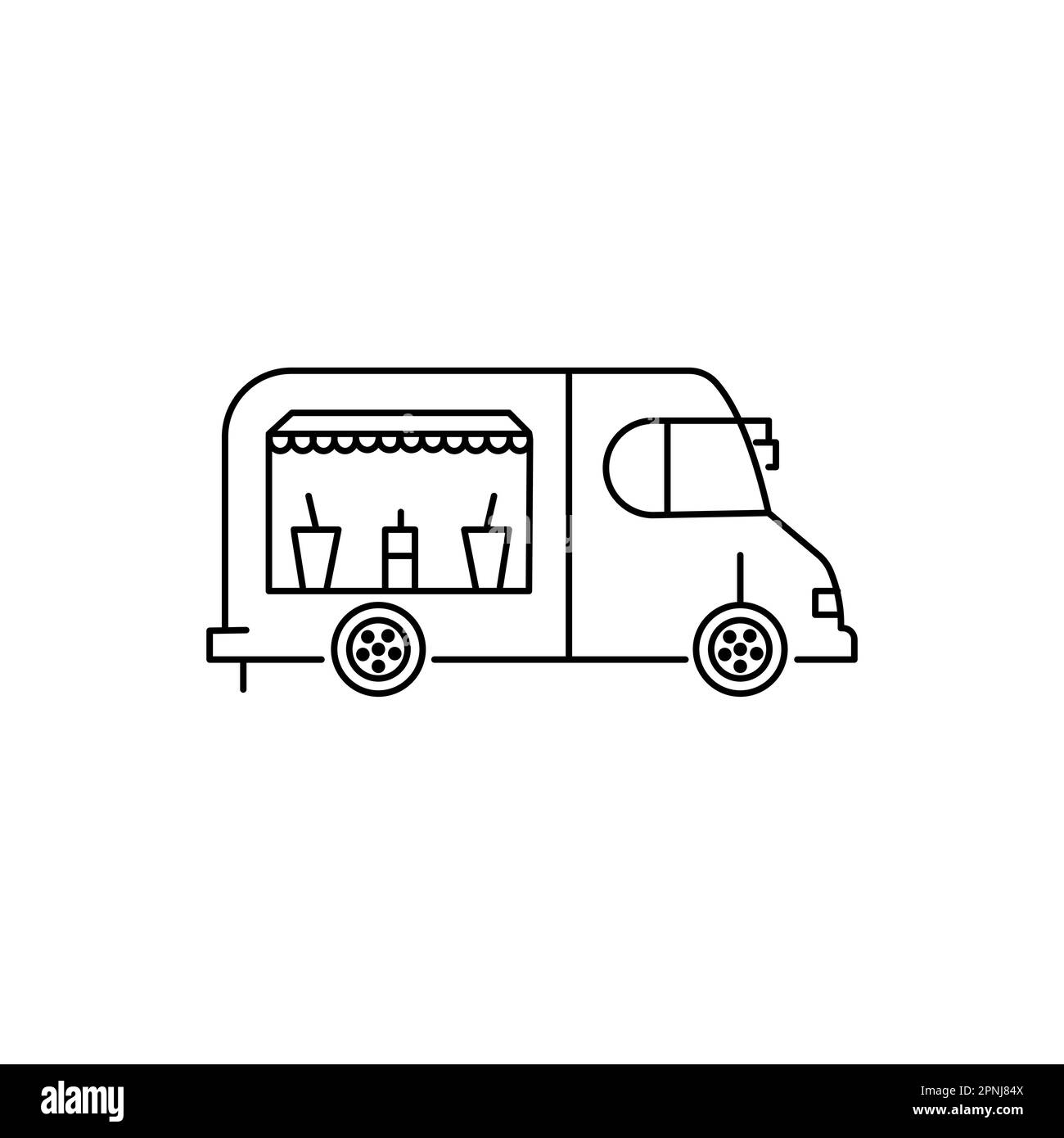 Modern food truck icon. Outline modern food truck vector icon for web design isolated on white background Stock Vector