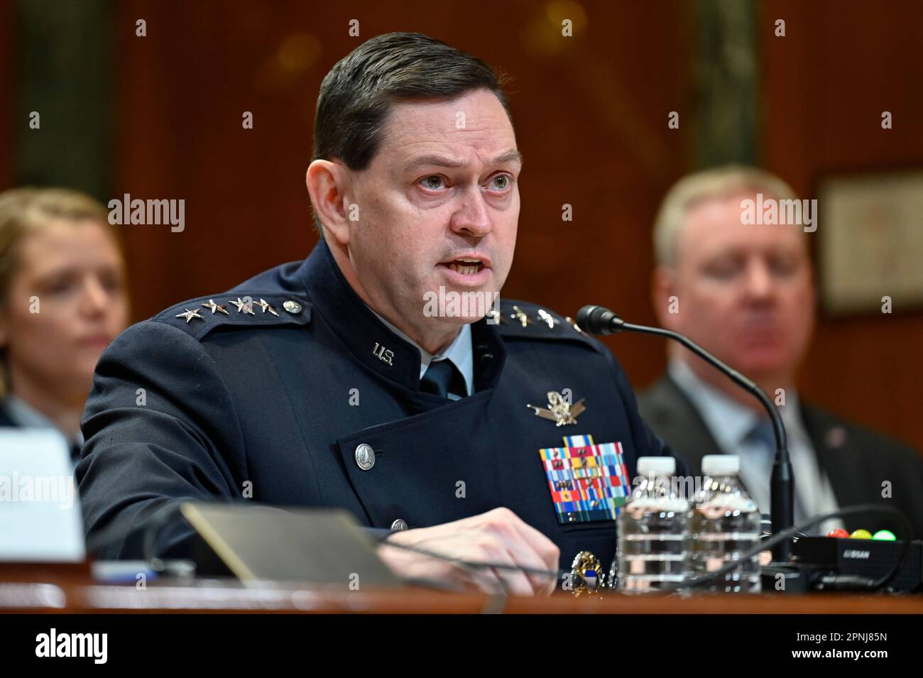 Washington, United States Of America. 18th Apr, 2023. Washington, United States of America. 18 April, 2023. U.S. Chief of Space Operations Gen. Chance Saltzman, testifies before the Senate Appropriations Subcommittee on Defense hearing on the Air Force fiscal year 2024 budget on Capitol Hill, April 18, 2023 in Washington, DC Credit: Eric Dietrich/Department of Defense/Alamy Live News Stock Photo
