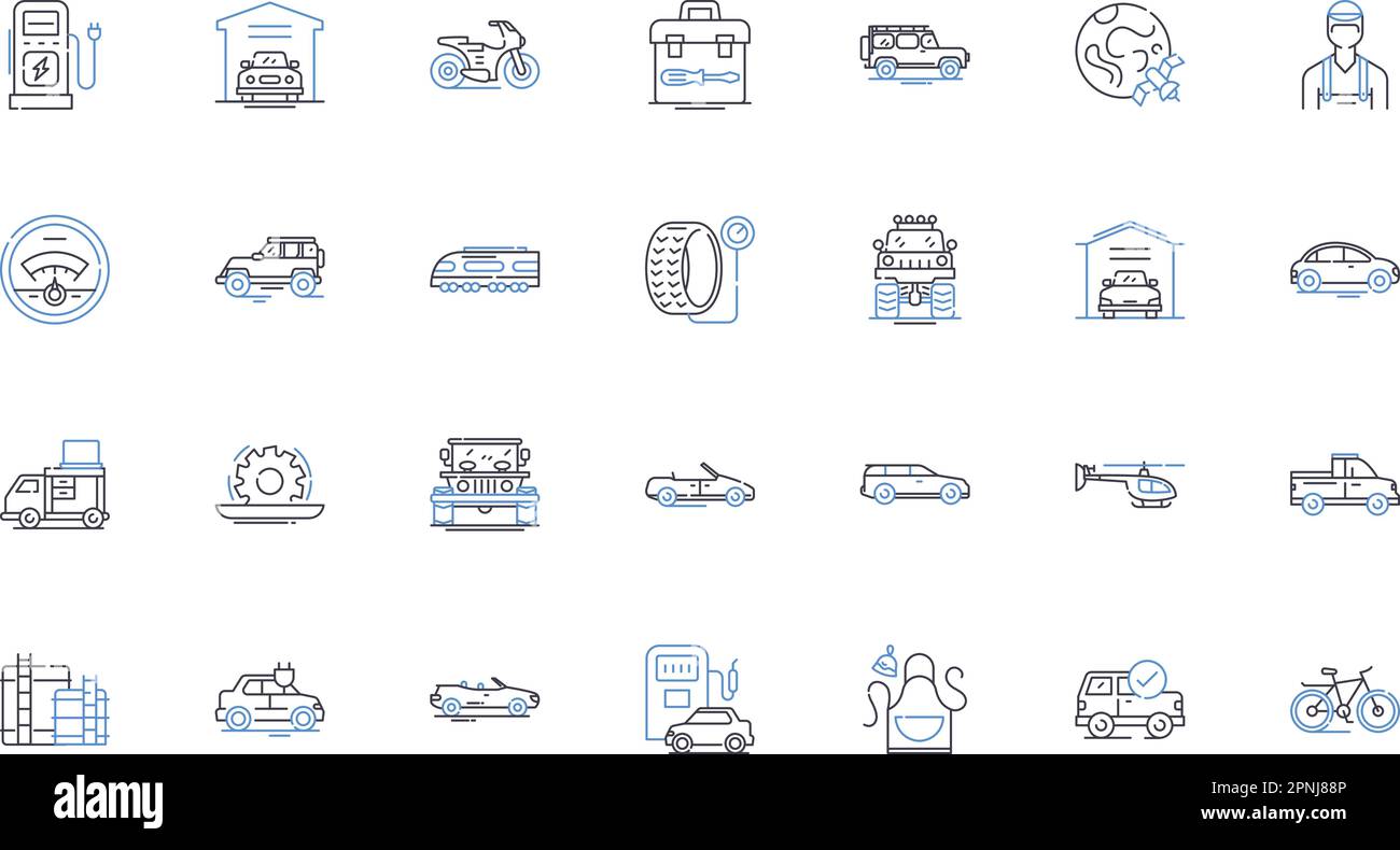 Importation line icons collection. Customs, Tariffs, Duties, Shipping, International, Trade, Logistics vector and linear illustration. Exports Stock Vector