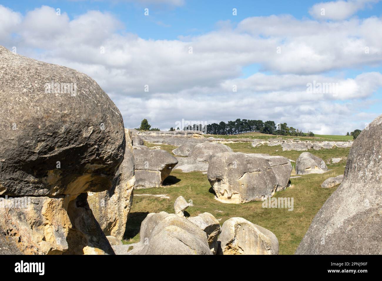 Elephant Rocks in North Otago, New Zealand. Tourist places. Natural ...