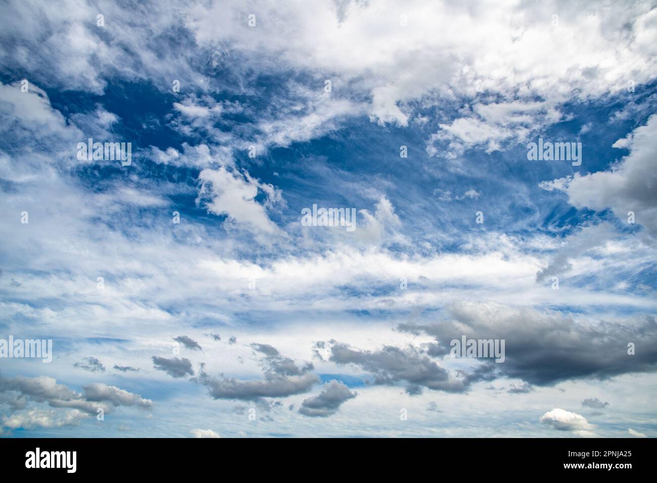 Highly detailed blue cloudy sky background Stock Photo