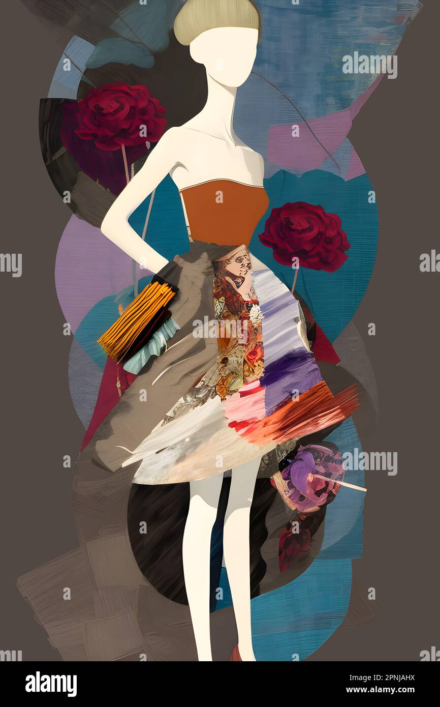 Fashion design collage made with fabrics and papers Stock Photo Alamy