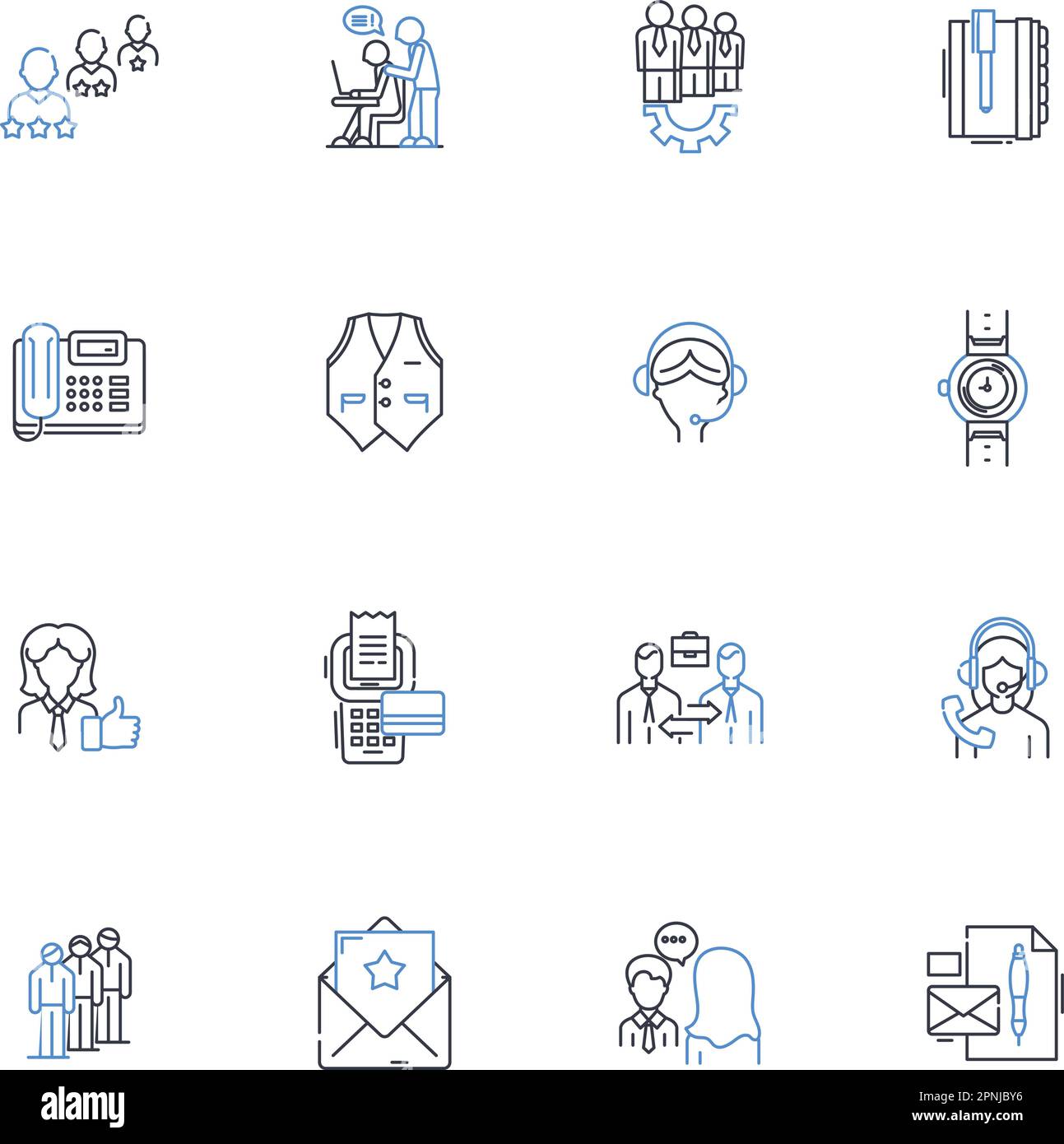 Labor relations line icons collection. Union, Collective bargaining, Grievance, Arbitration, Strike, Lockout, Contract vector and linear illustration Stock Vector