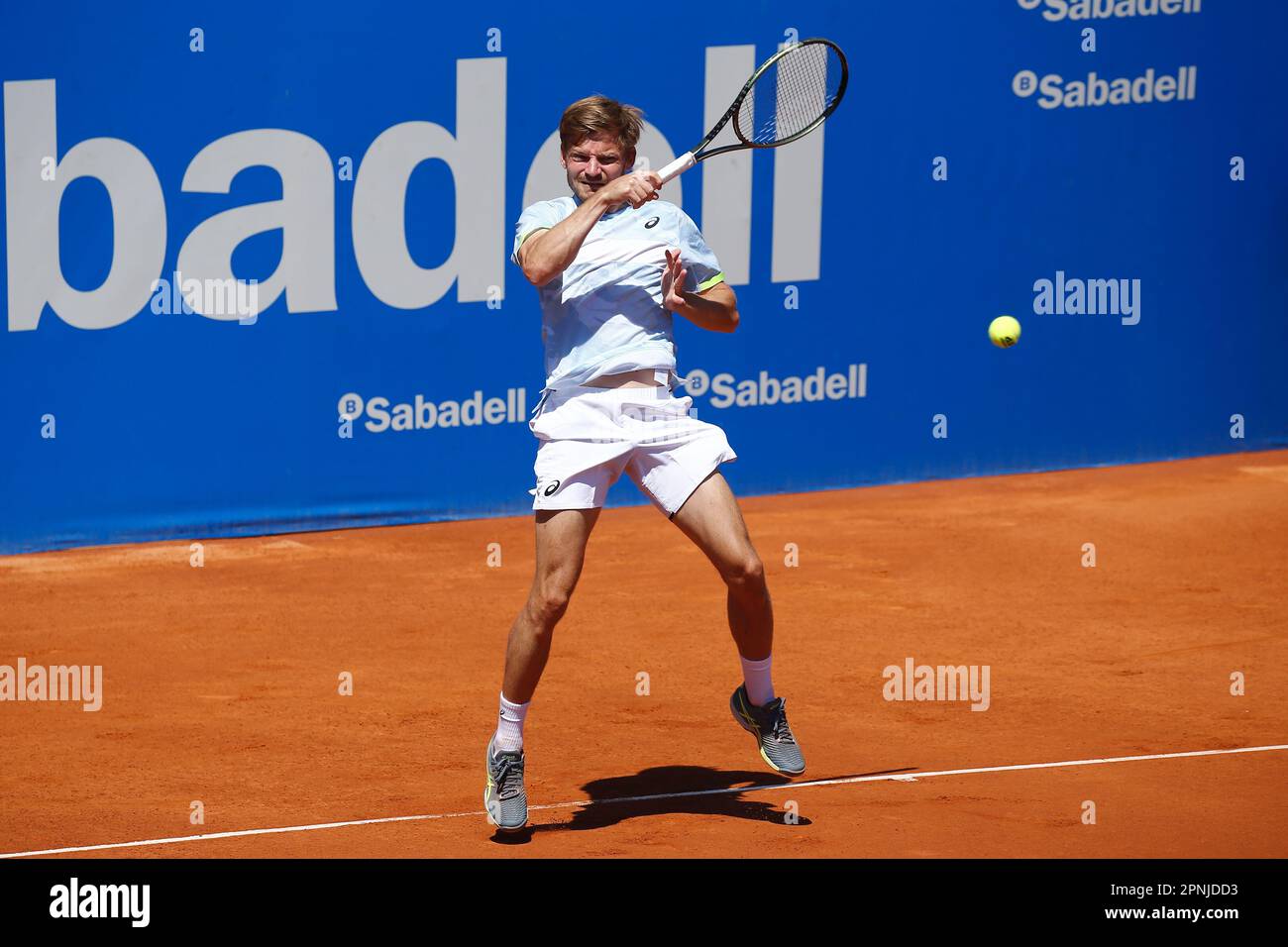 David Goffin (BEL), APRIL19, 2023 - Tennis : David Goffin during singles  2nd round match against Yoshihito Nishioka on the Barcelona Open Banc  Sabadell tennis tournament at the Real Club de Tenis