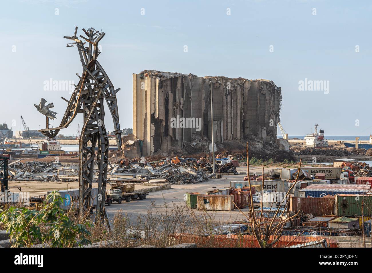 The massive explosion in Beirut, Port of Beirut, Lebanon Stock Photo ...