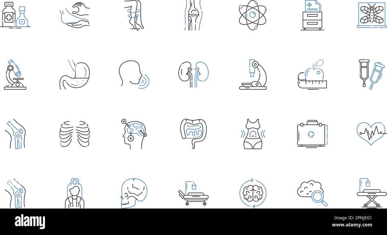 Wellness clinic line icons collection. Health, Holistic, Naturopathic, Prevention, Relaxation, Yoga, Meditation vector and linear illustration Stock Vector