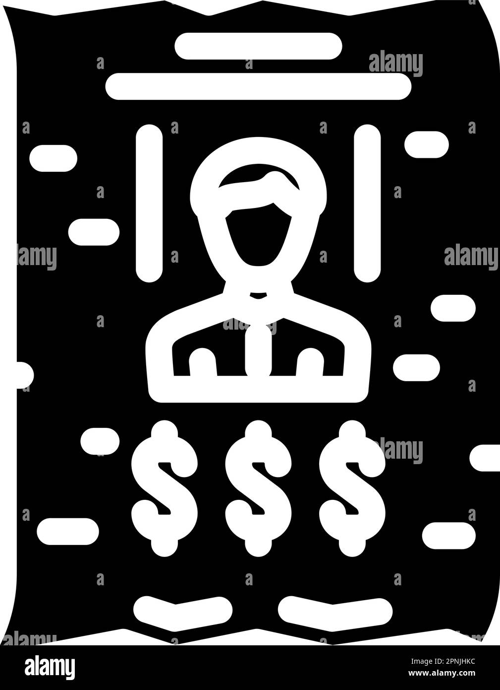 wanted poster crime glyph icon vector illustration Stock Vector